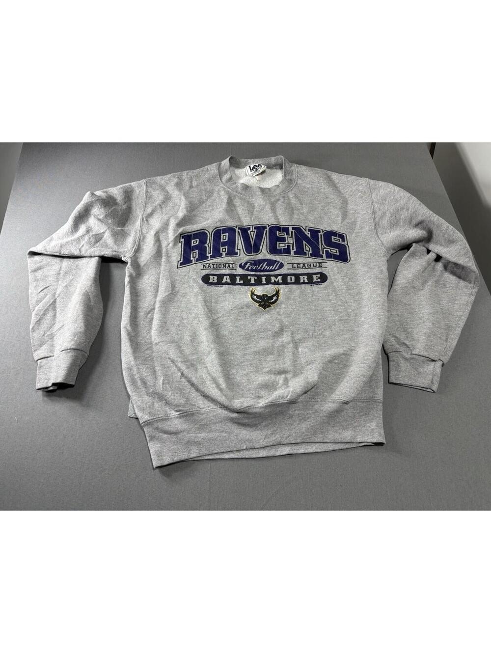 Vintage 90s Baltimore Ravens NFL Large Grey Old Logo Crewneck Sweatshirt